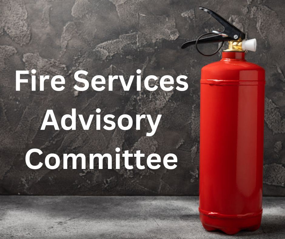 Fire Services Advisory Committee with red extinguisher
