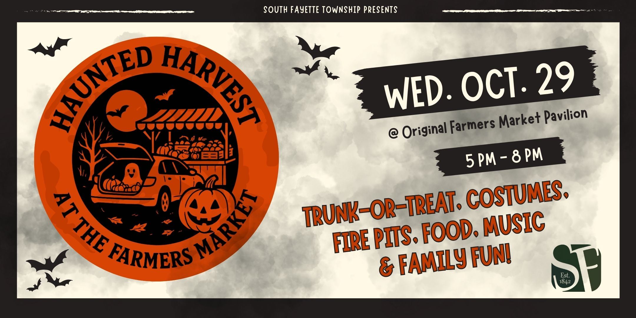 Haunted Harvest at the Farmers Market Flyer 2025