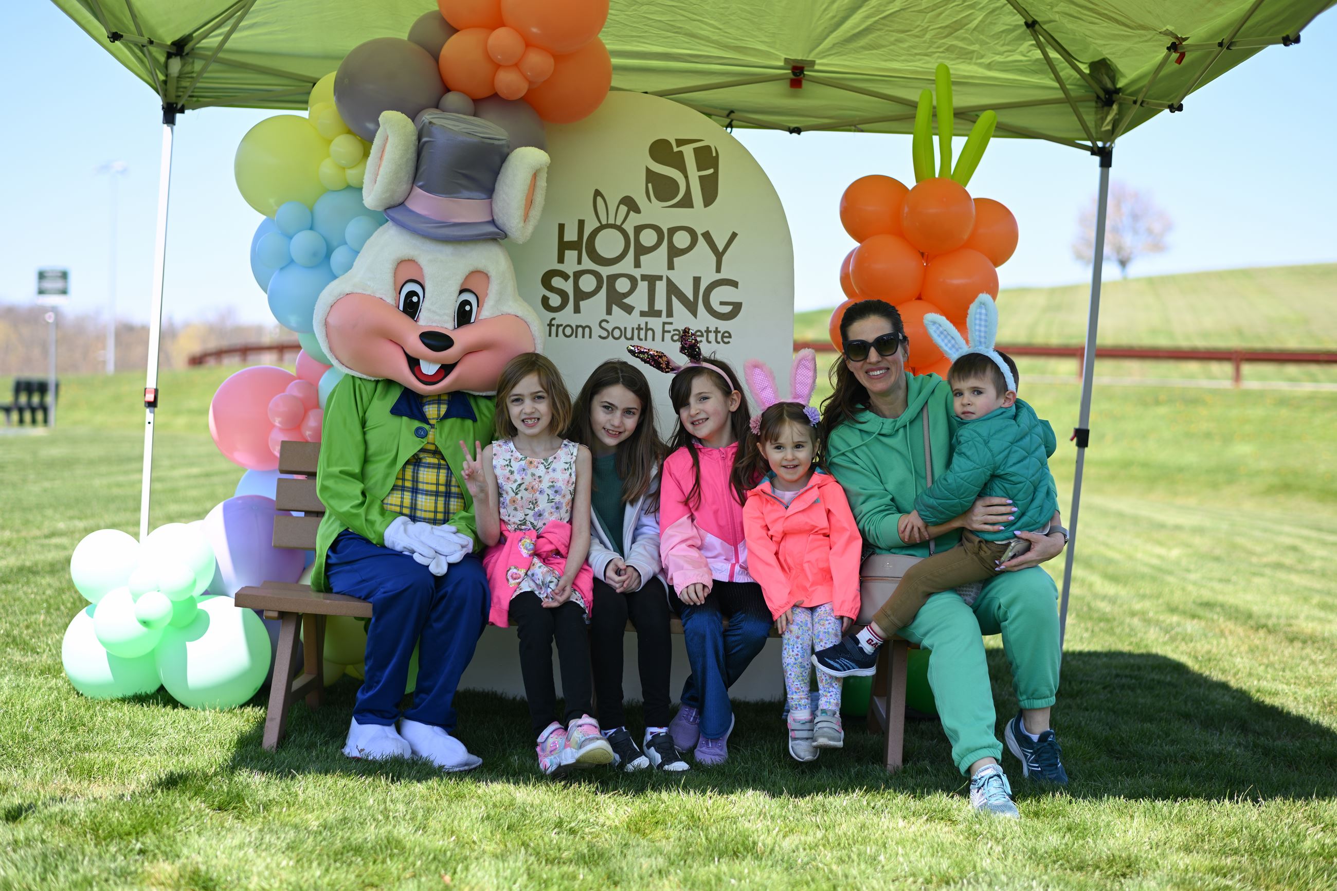 People with Easter Bunny