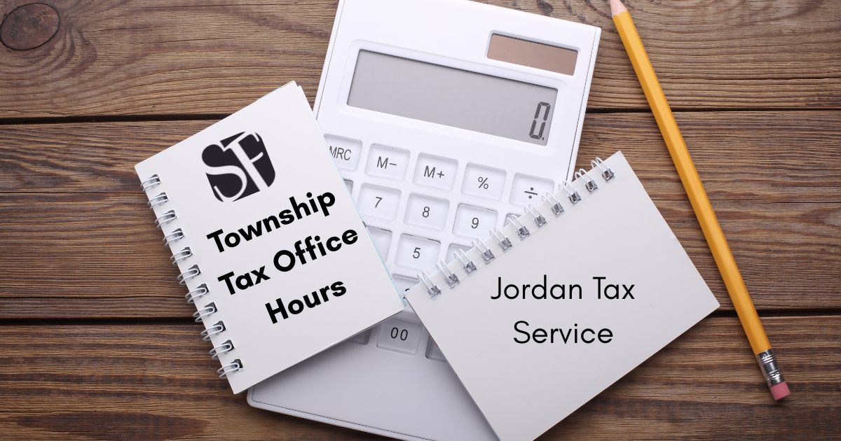 Jordan Tax Service Collection Office Hours with calculator and notepads